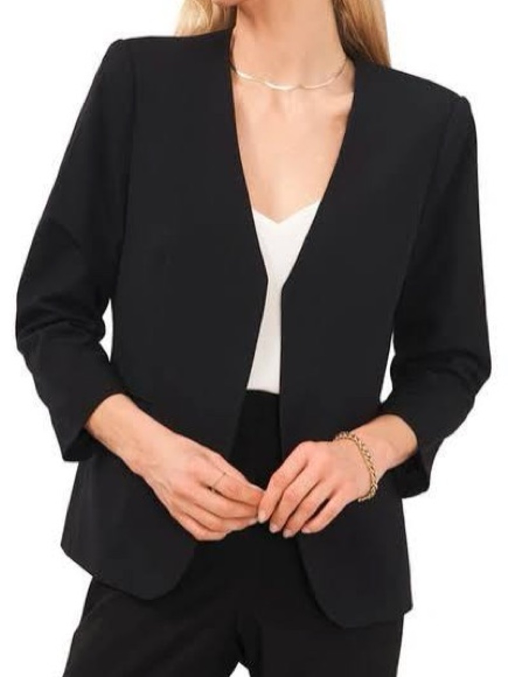 Halogen Black Open-Front Blazer - Picture 3 of 4